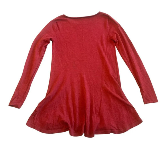 Eileen Fisher Red Orange Pullover Sweater Long Length Merino Wool Size XS Womens - Picture 7 of 11